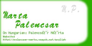 marta palencsar business card